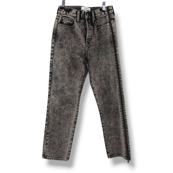 NWT Pistola Charlie Grey Button Fly Denim Jeans Side Zipper Sz 26X27 Black Grey - Picture 1 of 10